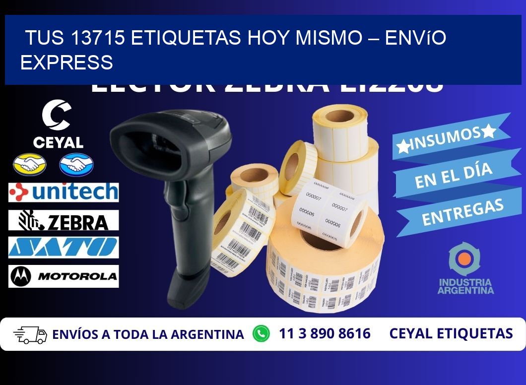 Tus 13715 Etiquetas Hoy Mismo – Envío Express