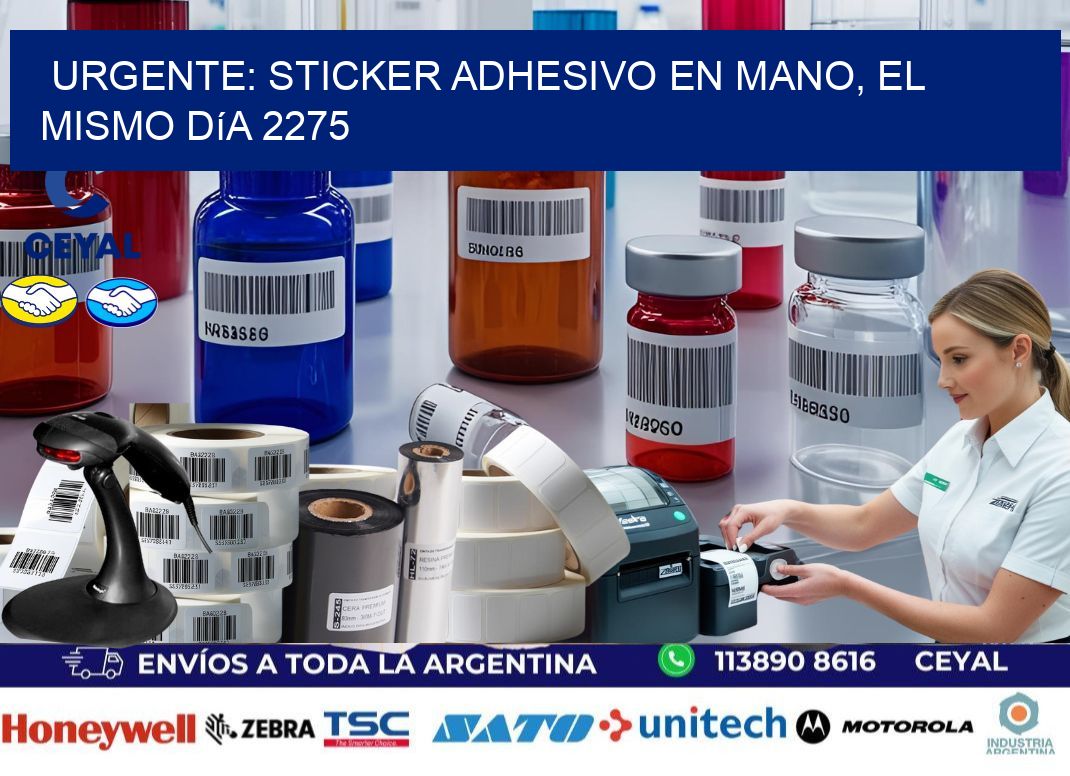 Urgente: Sticker adhesivo en Mano, el Mismo Día 2275