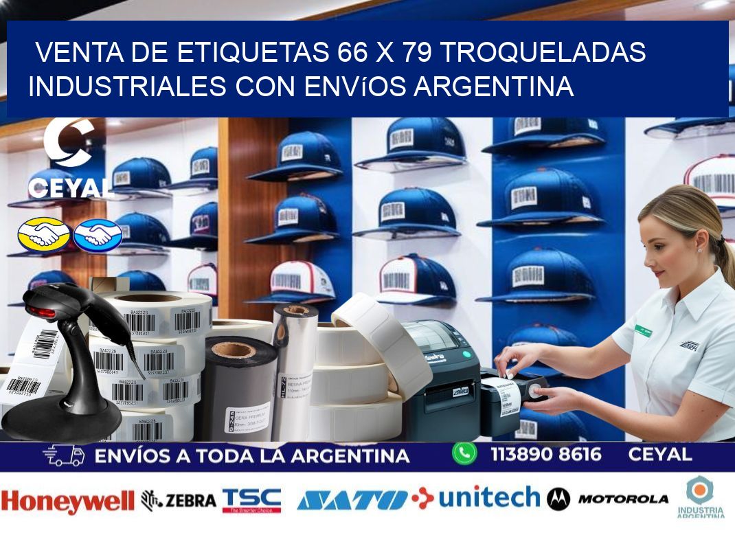 Venta de etiquetas 66 x 79 troqueladas industriales con envíos Argentina