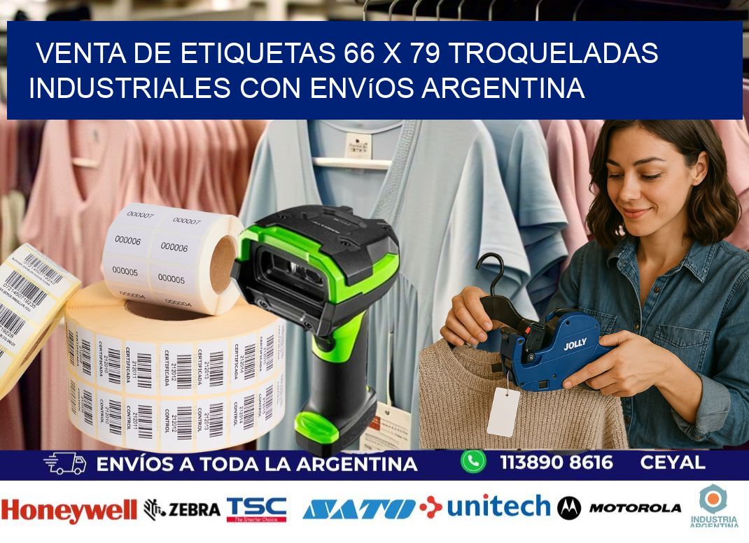 Venta de etiquetas 66 x 79 troqueladas industriales con envíos Argentina