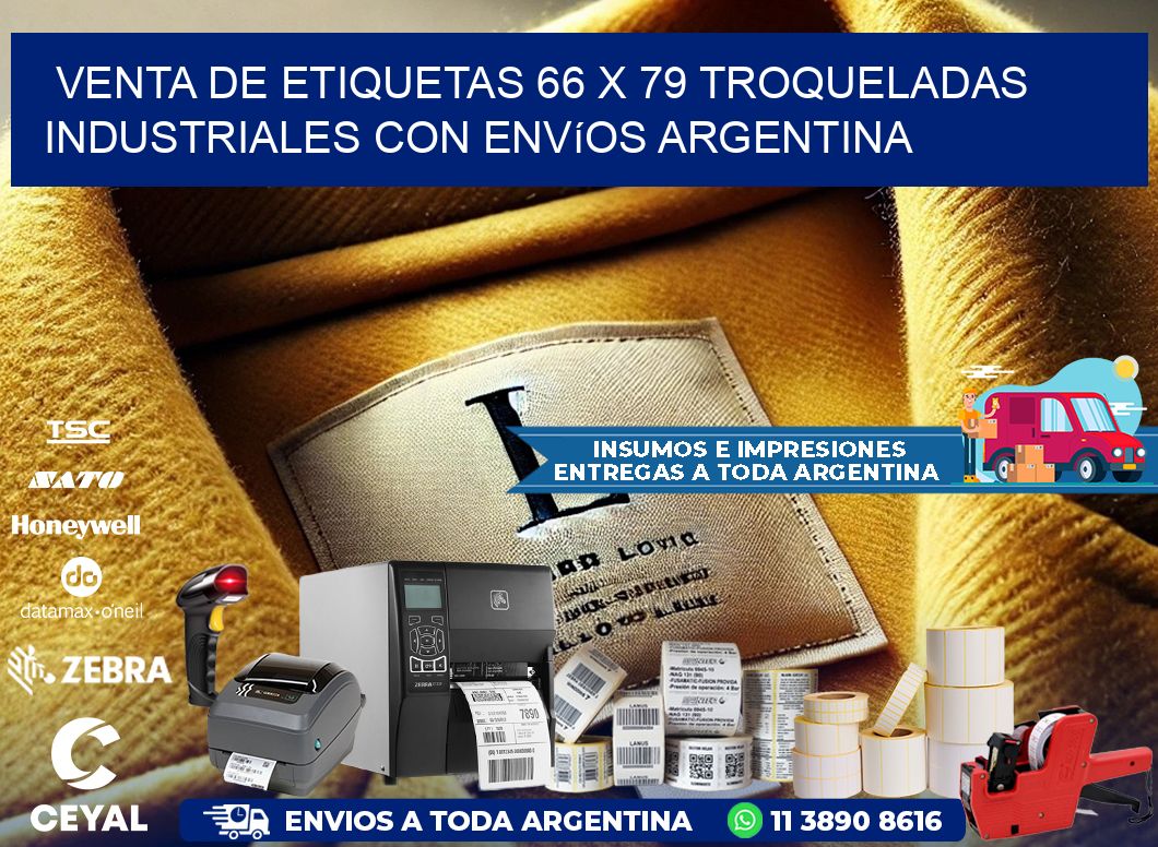 Venta de etiquetas 66 x 79 troqueladas industriales con envíos Argentina