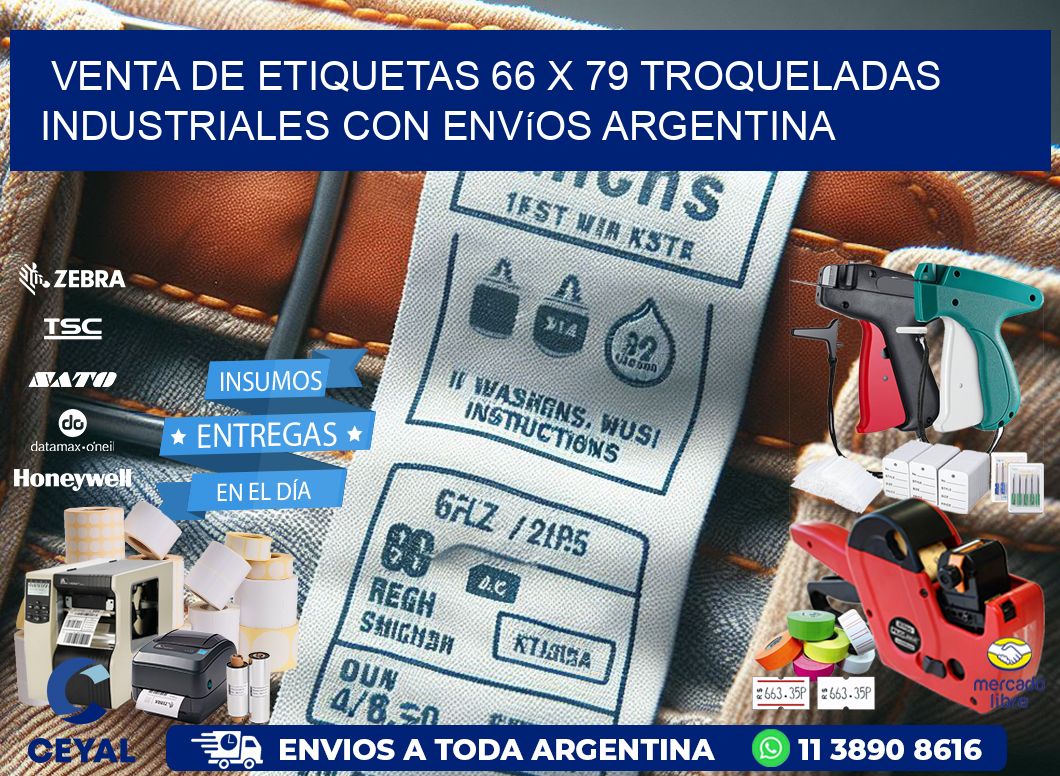 Venta de etiquetas 66 x 79 troqueladas industriales con envíos Argentina