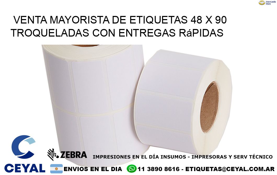Venta mayorista de etiquetas 48 x 90 troqueladas con entregas rápidas