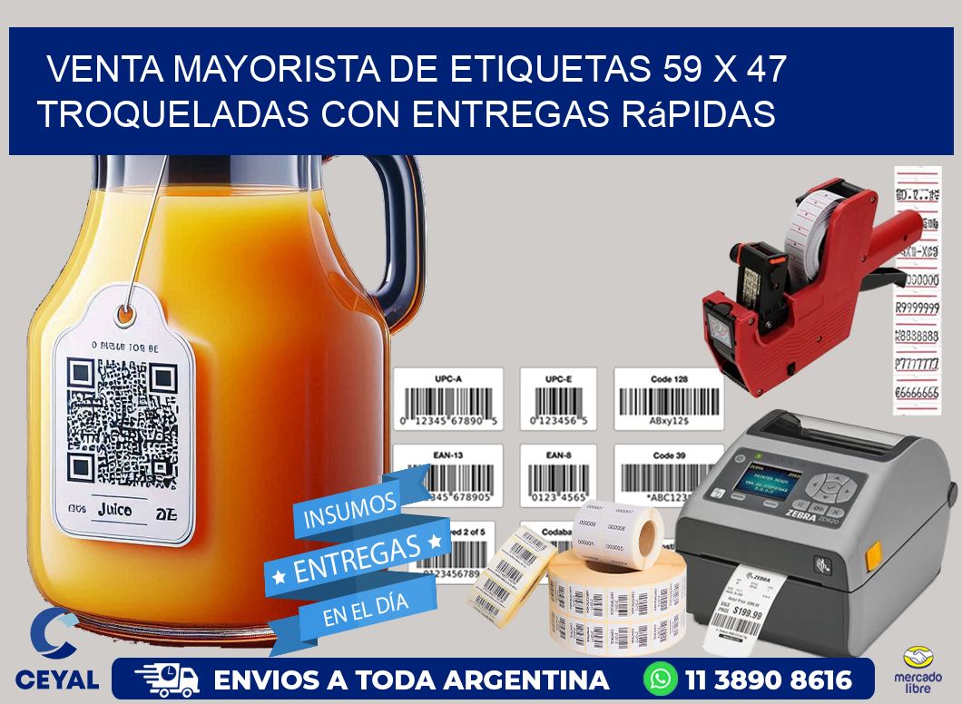 Venta mayorista de etiquetas 59 x 47 troqueladas con entregas rápidas