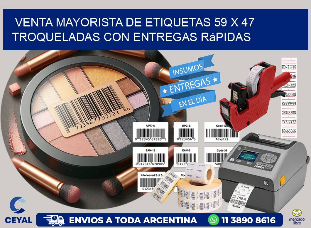 Venta mayorista de etiquetas 59 x 47 troqueladas con entregas rápidas