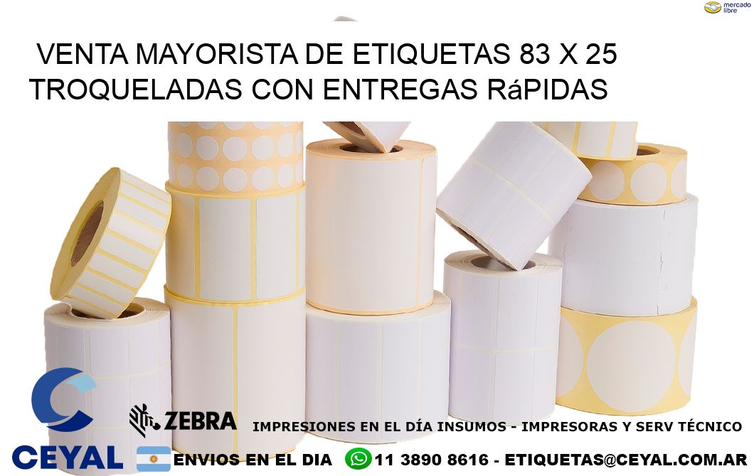 Venta mayorista de etiquetas 83 x 25 troqueladas con entregas rápidas