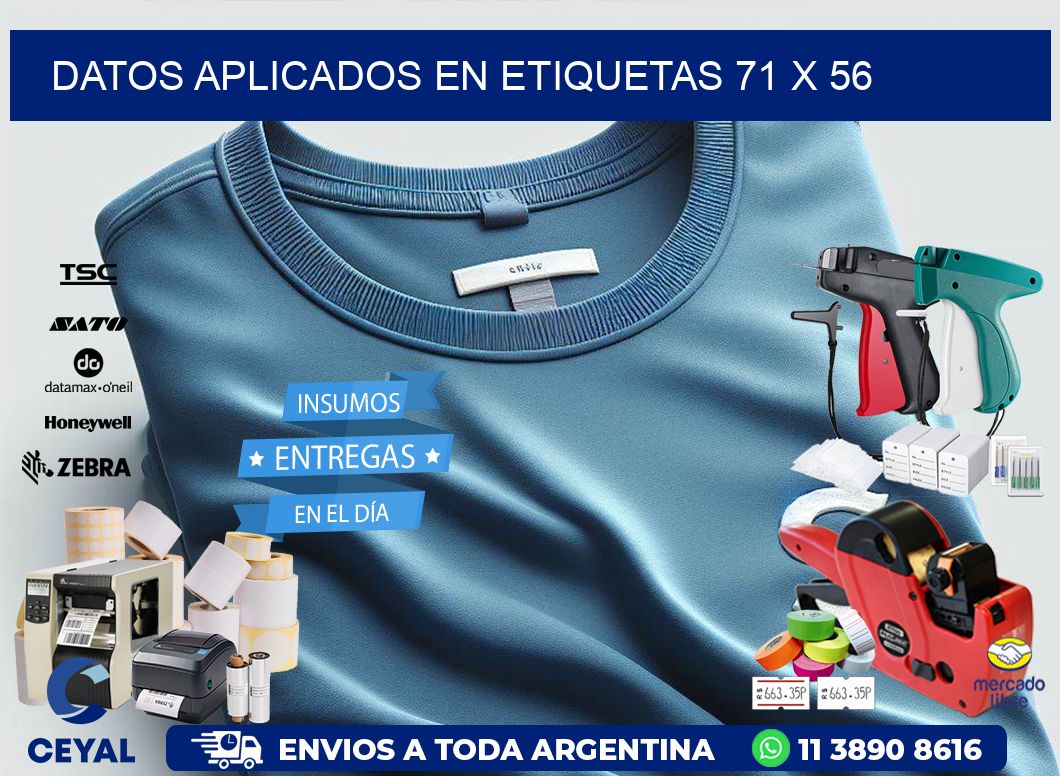 datos aplicados en etiquetas 71 x 56