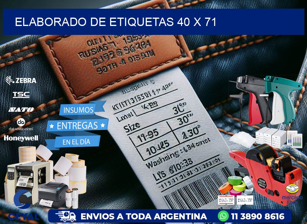 elaborado de etiquetas 40 x 71