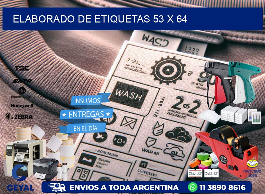 elaborado de etiquetas 53 x 64