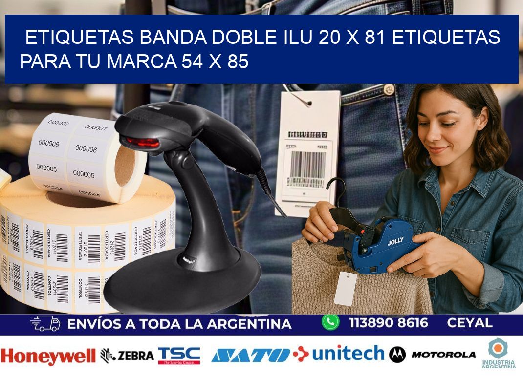 etiquetas banda doble ilu 20 x 81 etiquetas para tu marca 54 x 85