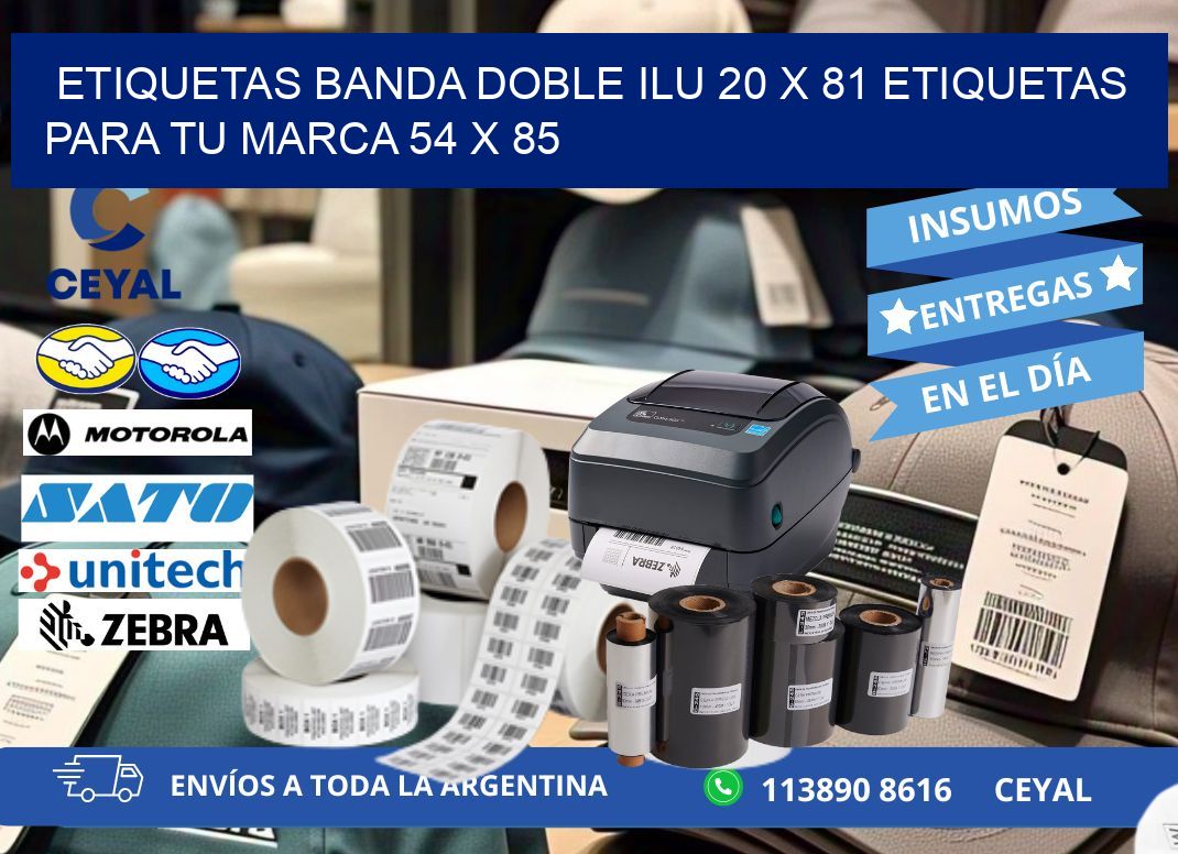 etiquetas banda doble ilu 20 x 81 etiquetas para tu marca 54 x 85
