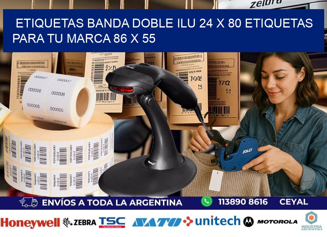 etiquetas banda doble ilu 24 x 80 etiquetas para tu marca 86 x 55