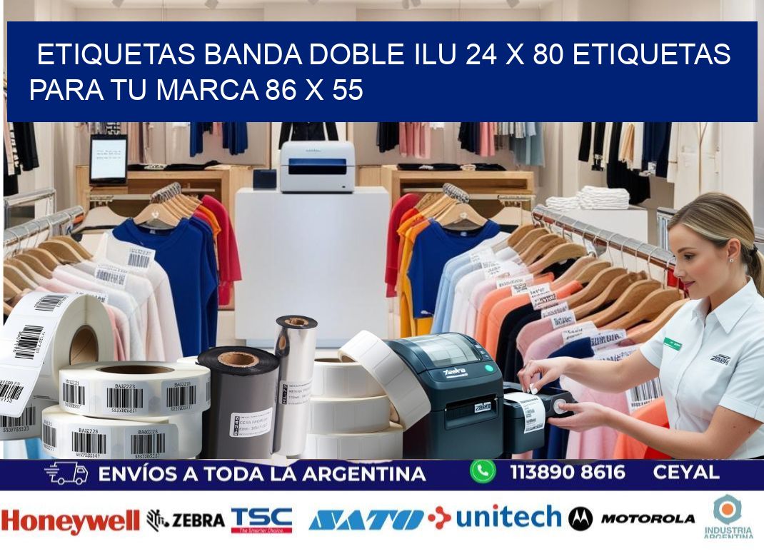 etiquetas banda doble ilu 24 x 80 etiquetas para tu marca 86 x 55
