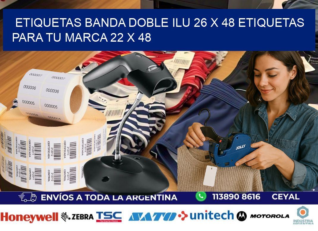 etiquetas banda doble ilu 26 x 48 etiquetas para tu marca 22 x 48