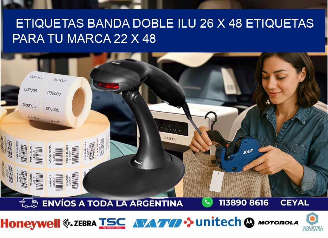 etiquetas banda doble ilu 26 x 48 etiquetas para tu marca 22 x 48