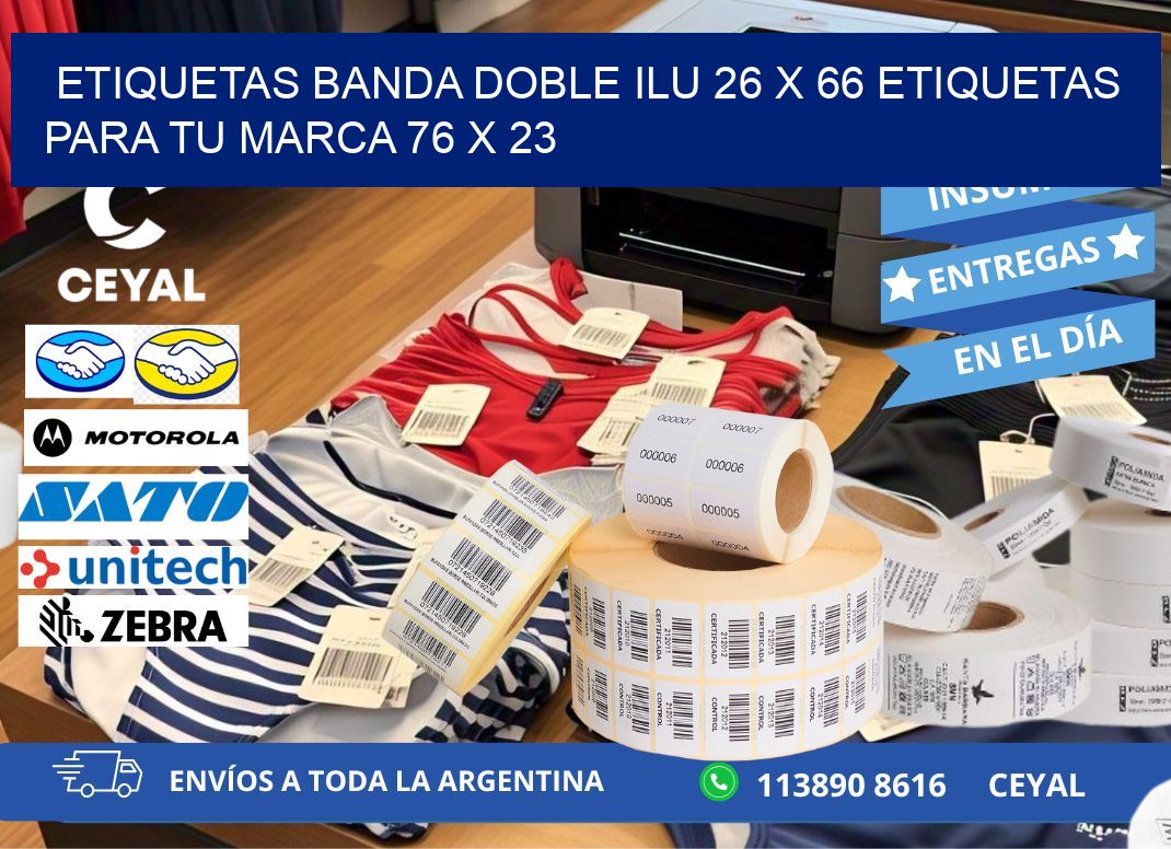 etiquetas banda doble ilu 26 x 66 etiquetas para tu marca 76 x 23