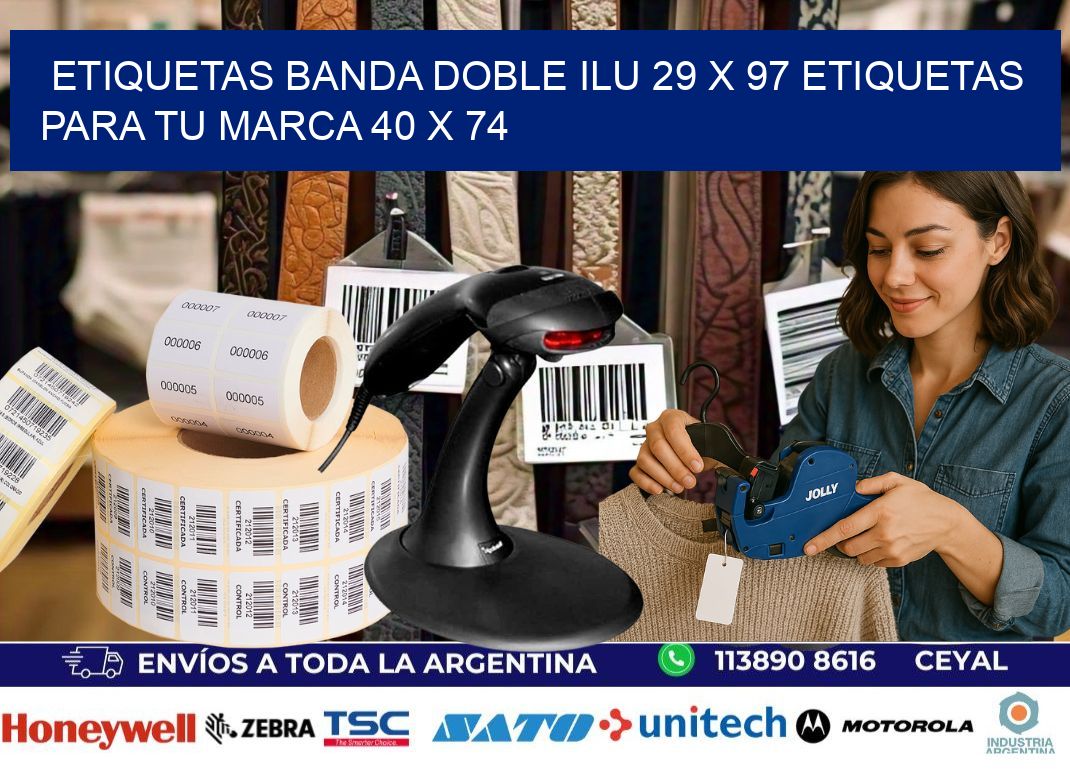 etiquetas banda doble ilu 29 x 97 etiquetas para tu marca 40 x 74