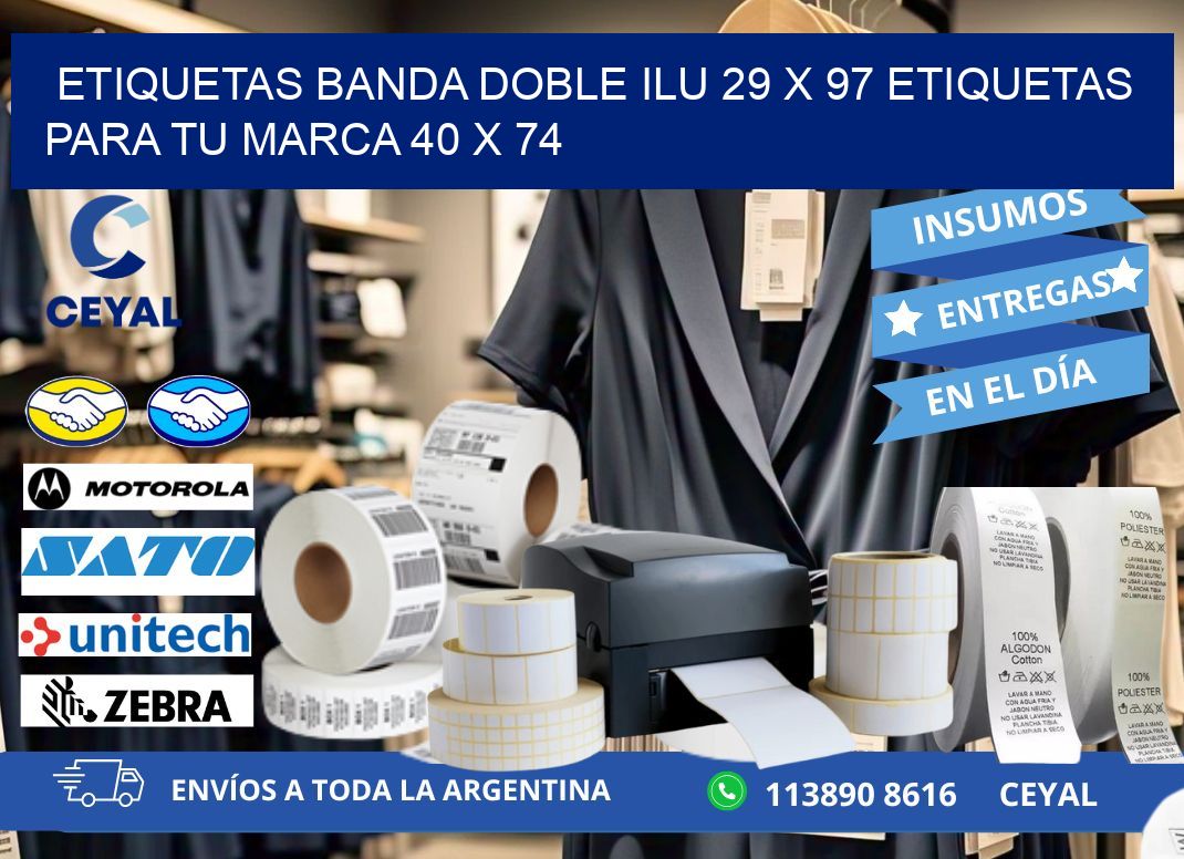 etiquetas banda doble ilu 29 x 97 etiquetas para tu marca 40 x 74