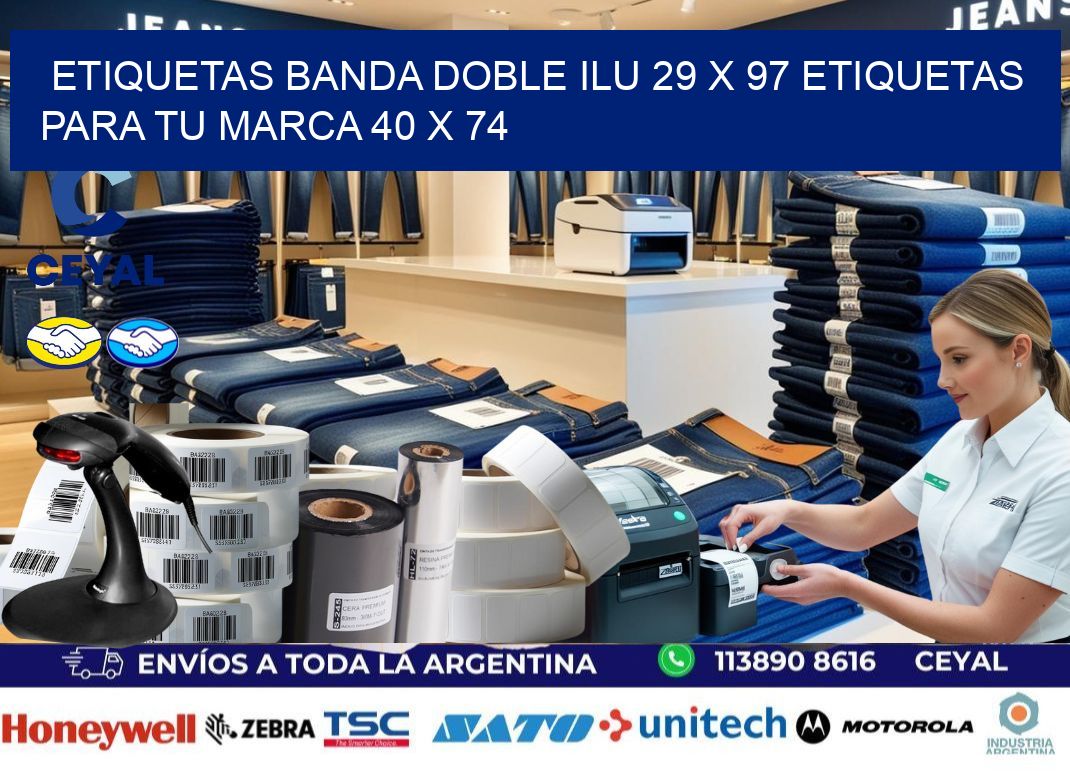 etiquetas banda doble ilu 29 x 97 etiquetas para tu marca 40 x 74