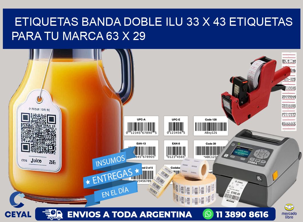 etiquetas banda doble ilu 33 x 43 etiquetas para tu marca 63 x 29