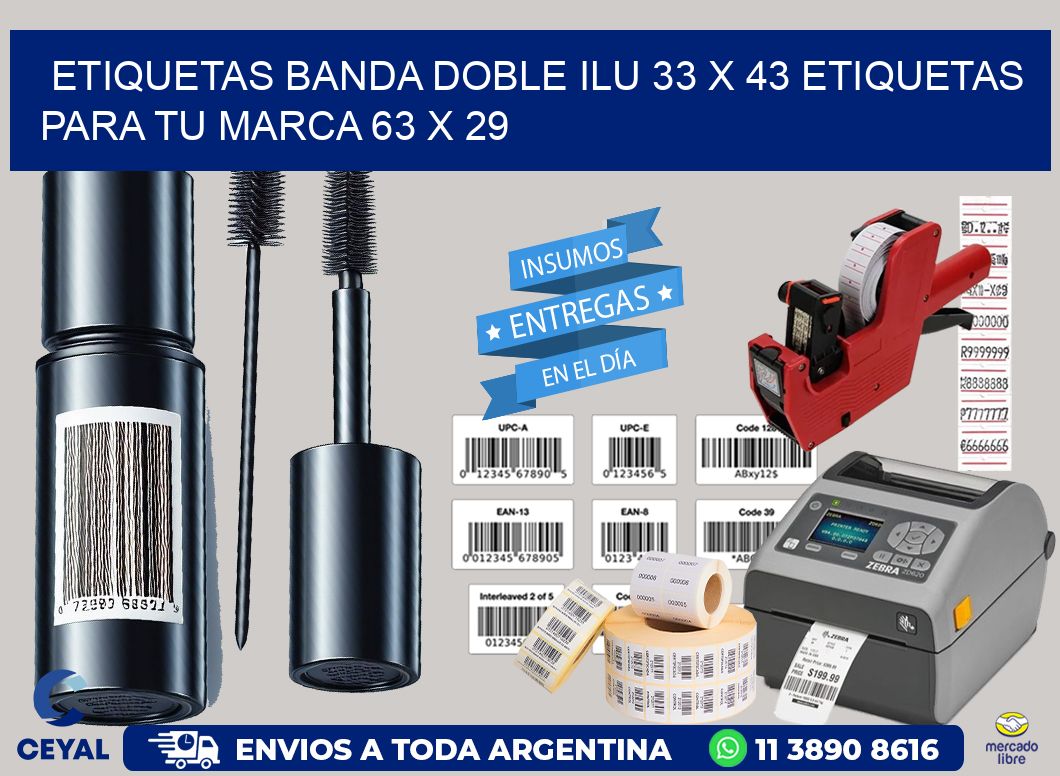 etiquetas banda doble ilu 33 x 43 etiquetas para tu marca 63 x 29