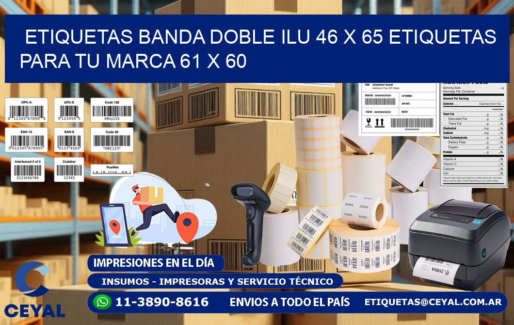 etiquetas banda doble ilu 46 x 65 etiquetas para tu marca 61 x 60