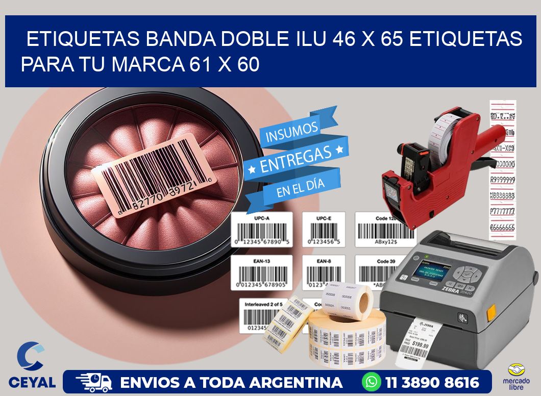 etiquetas banda doble ilu 46 x 65 etiquetas para tu marca 61 x 60