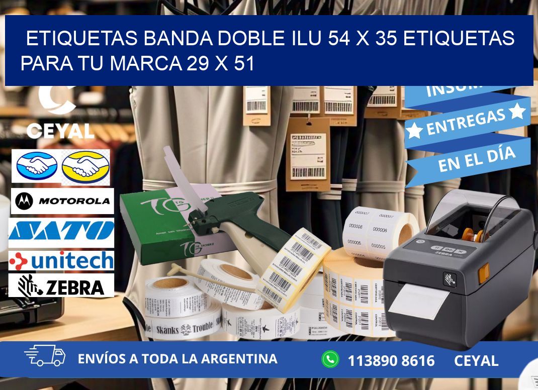 etiquetas banda doble ilu 54 x 35 etiquetas para tu marca 29 x 51