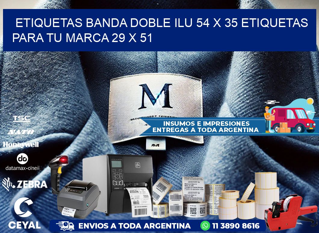 etiquetas banda doble ilu 54 x 35 etiquetas para tu marca 29 x 51