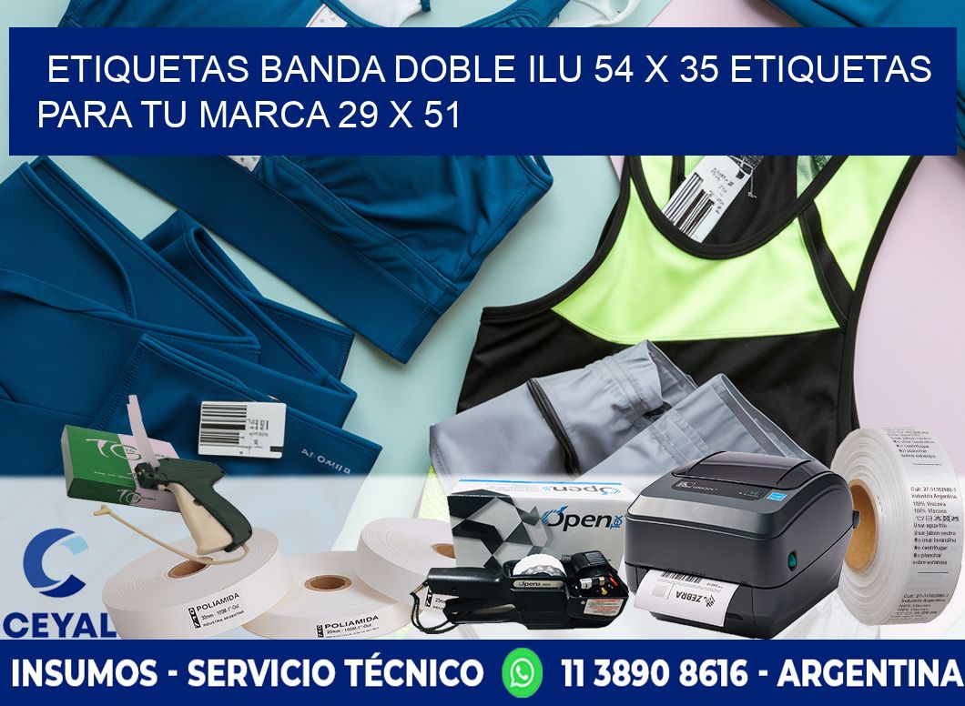 etiquetas banda doble ilu 54 x 35 etiquetas para tu marca 29 x 51