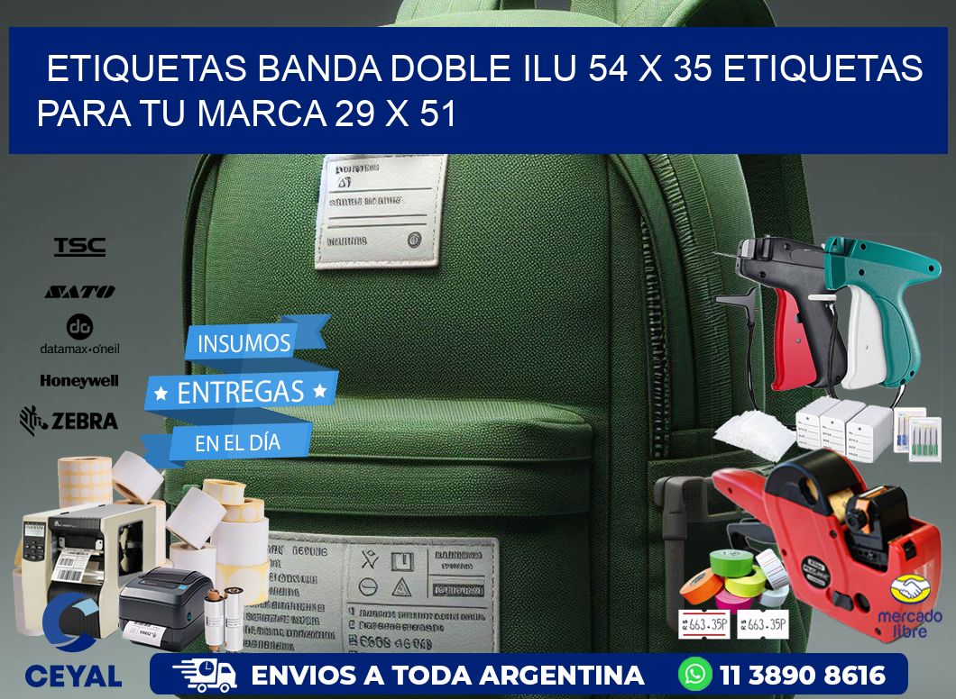 etiquetas banda doble ilu 54 x 35 etiquetas para tu marca 29 x 51