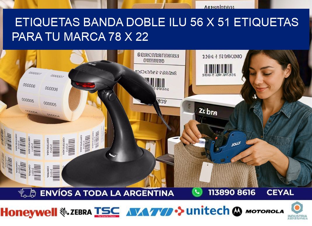 etiquetas banda doble ilu 56 x 51 etiquetas para tu marca 78 x 22