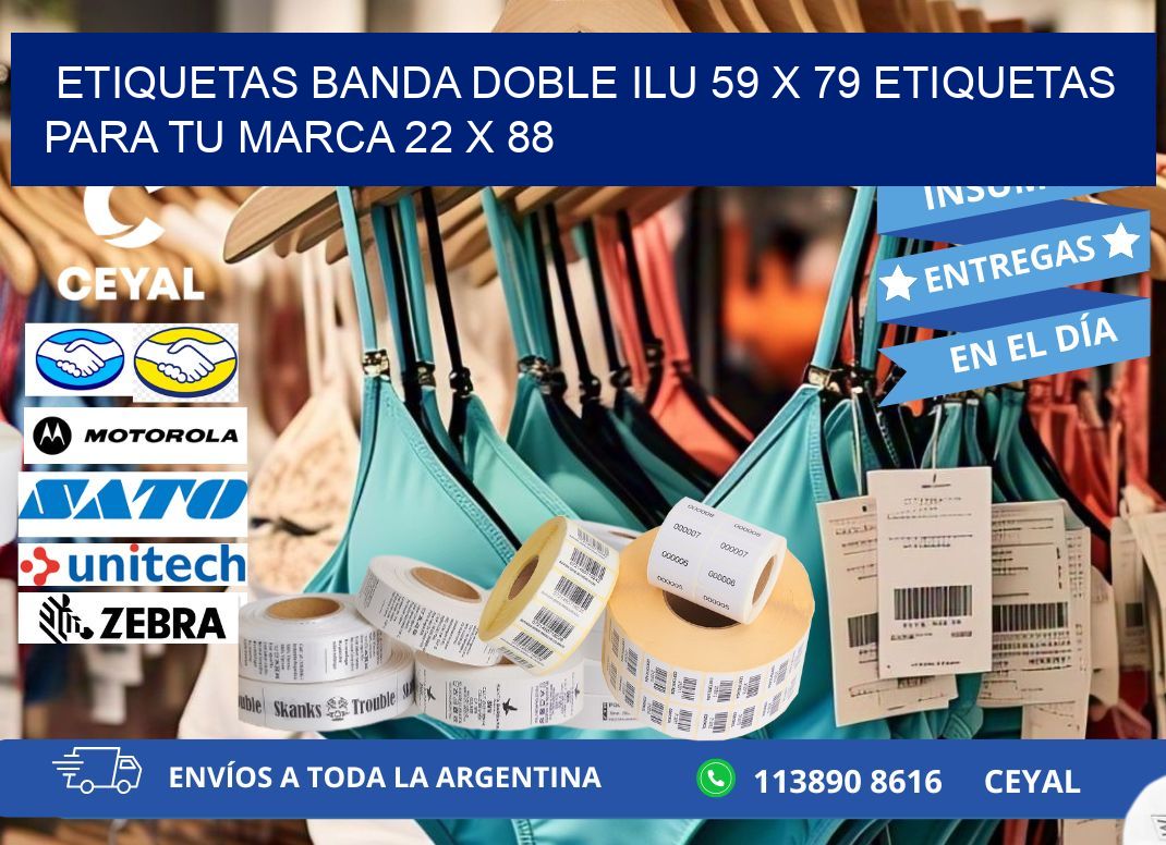 etiquetas banda doble ilu 59 x 79 etiquetas para tu marca 22 x 88
