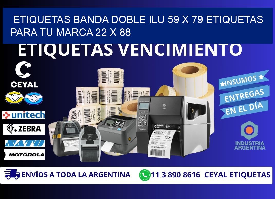 etiquetas banda doble ilu 59 x 79 etiquetas para tu marca 22 x 88