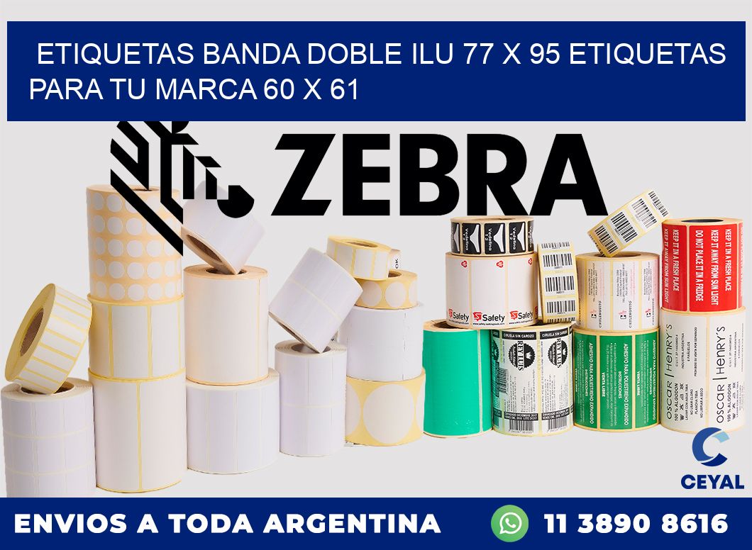 etiquetas banda doble ilu 77 x 95 etiquetas para tu marca 60 x 61