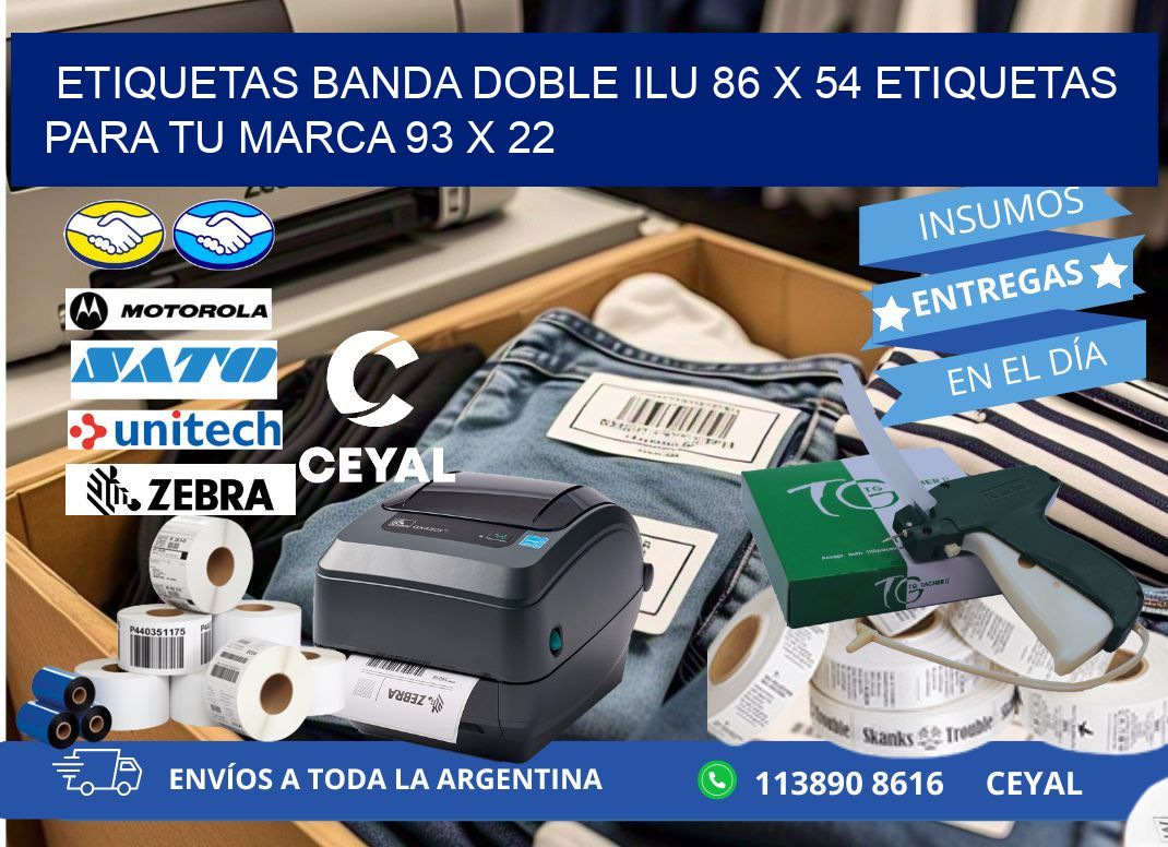 etiquetas banda doble ilu 86 x 54 etiquetas para tu marca 93 x 22