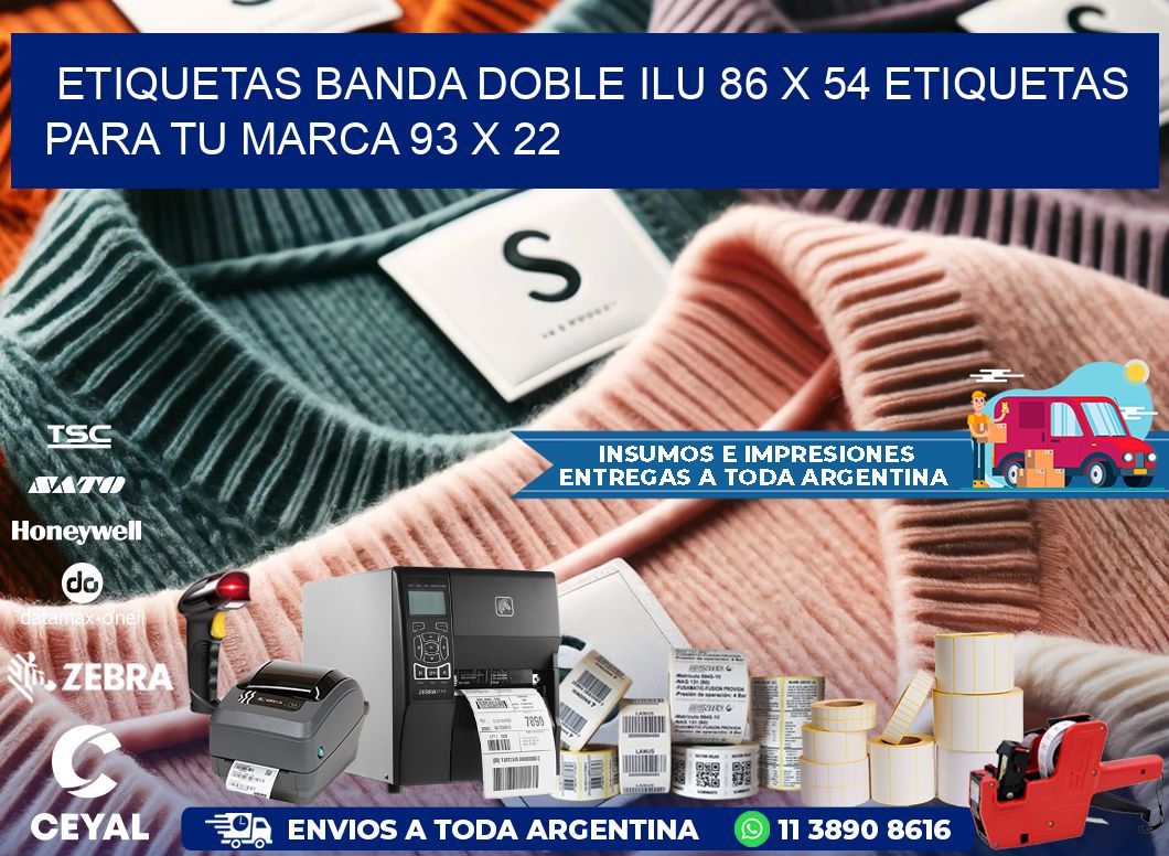 etiquetas banda doble ilu 86 x 54 etiquetas para tu marca 93 x 22