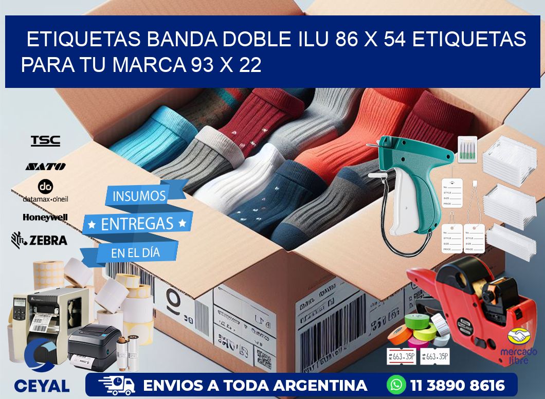 etiquetas banda doble ilu 86 x 54 etiquetas para tu marca 93 x 22