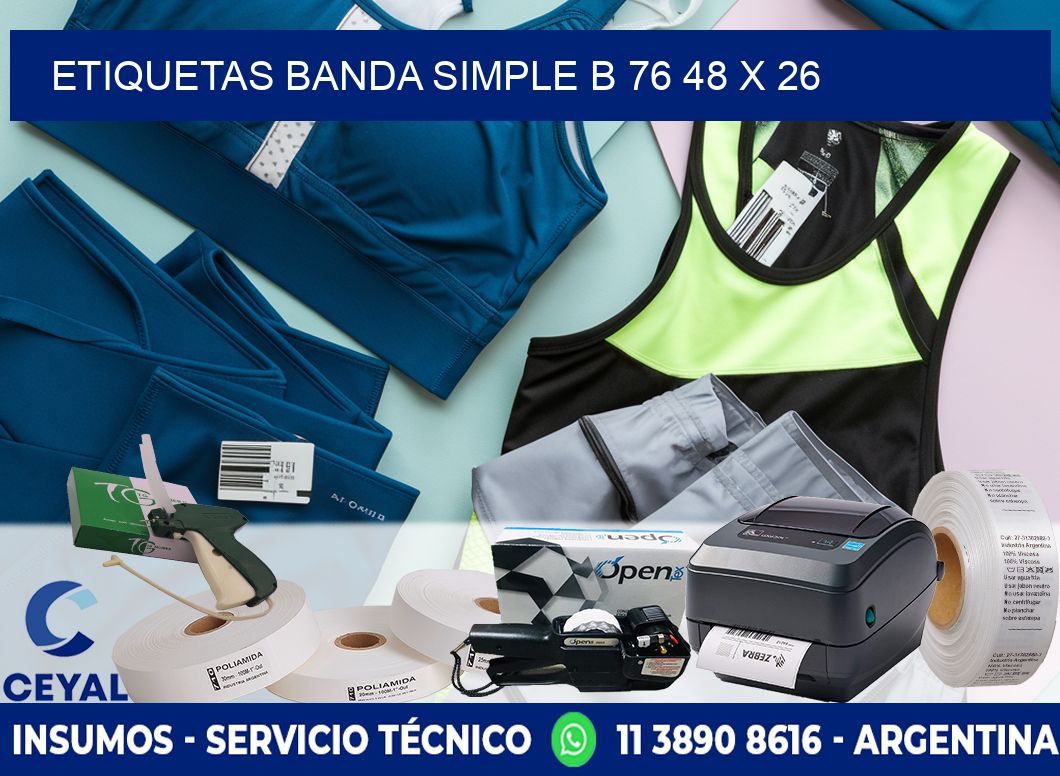 etiquetas banda simple b 76 48 x 26