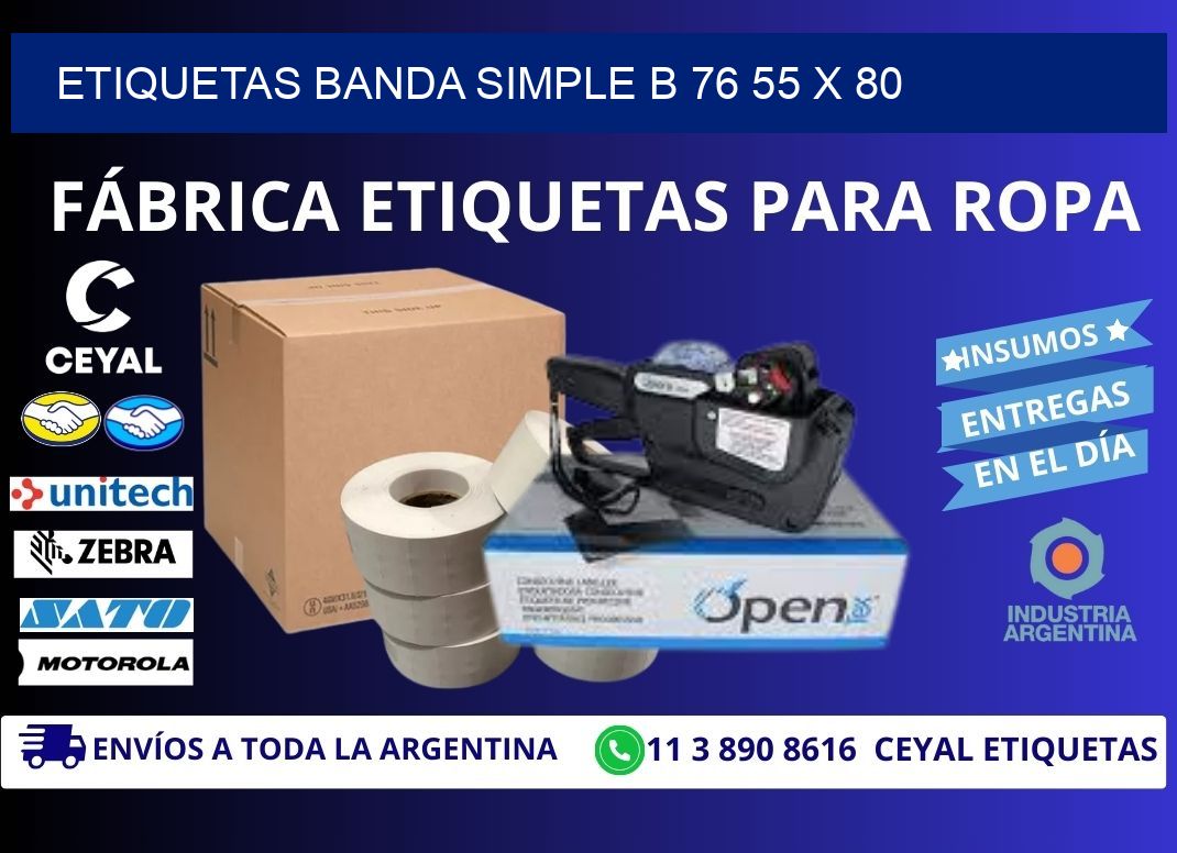 etiquetas banda simple b 76 55 x 80