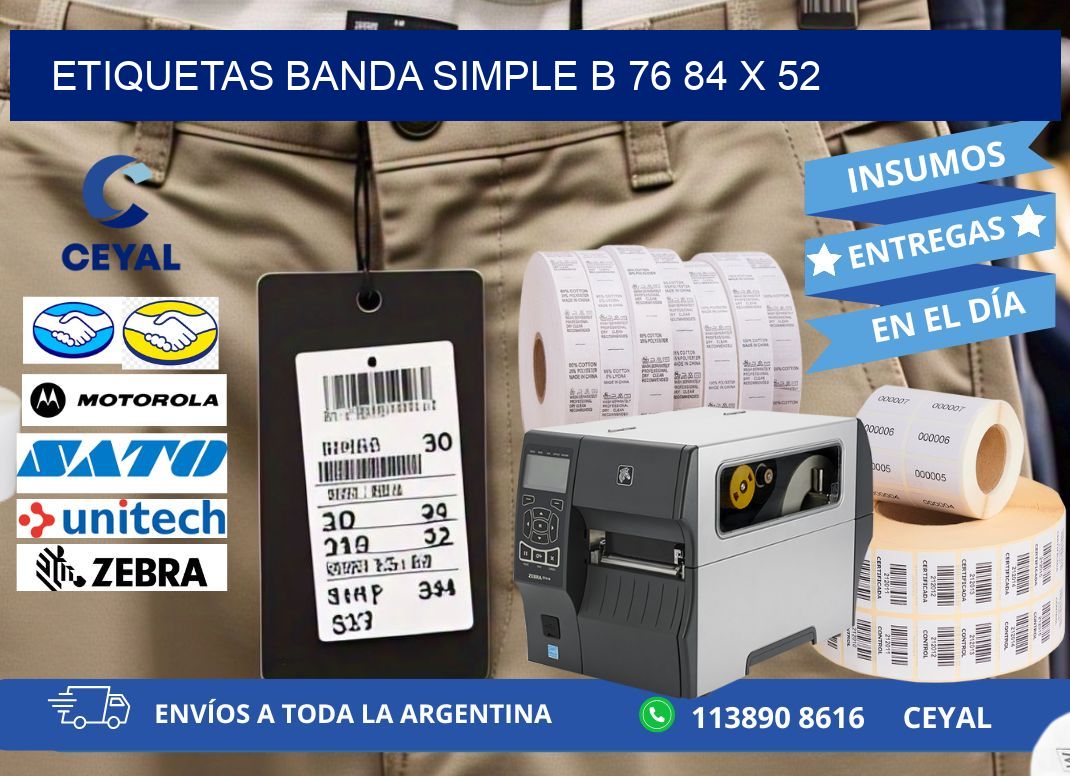 etiquetas banda simple b 76 84 x 52
