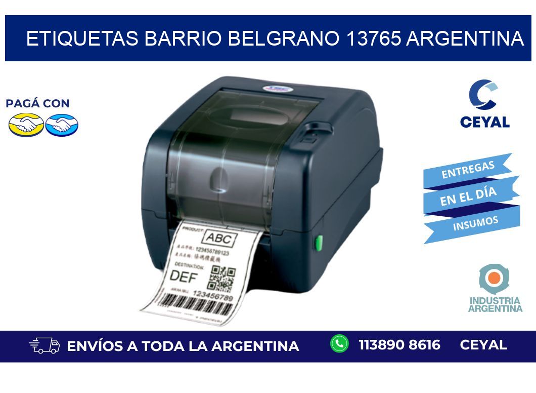 etiquetas barrio belgrano 13765 argentina
