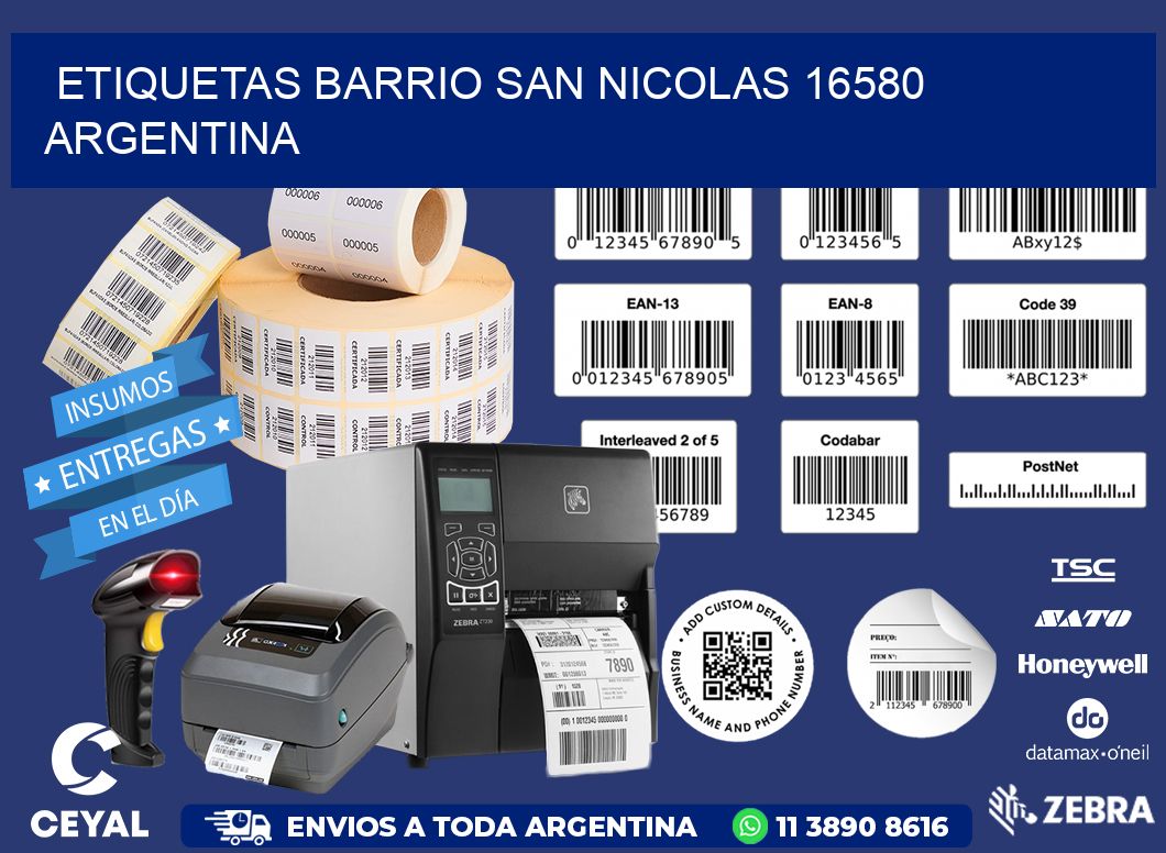 etiquetas barrio san nicolas 16580 argentina