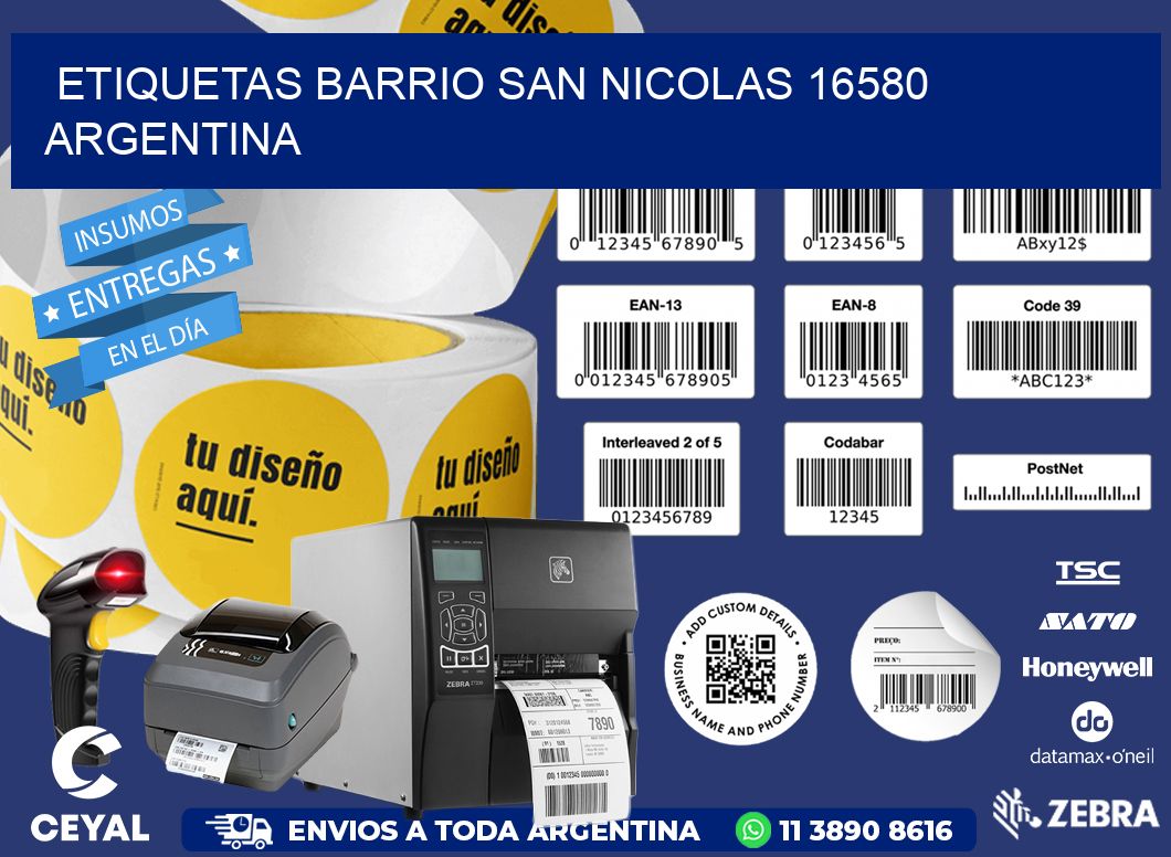 etiquetas barrio san nicolas 16580 argentina