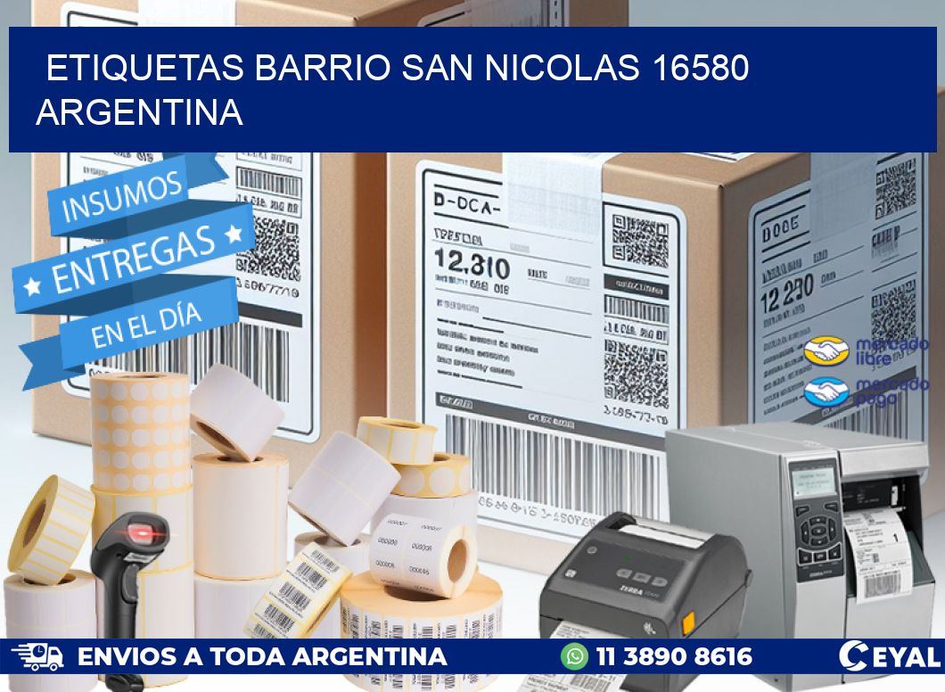 etiquetas barrio san nicolas 16580 argentina