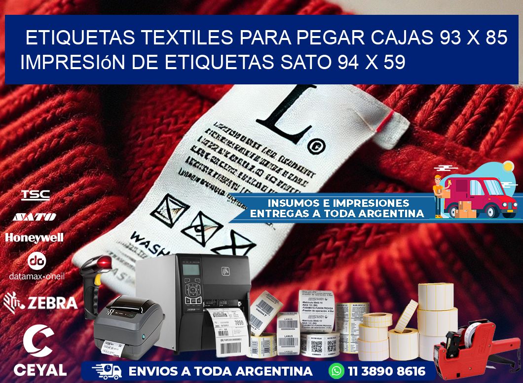etiquetas textiles para pegar cajas 93 x 85 impresión de etiquetas sato 94 x 59