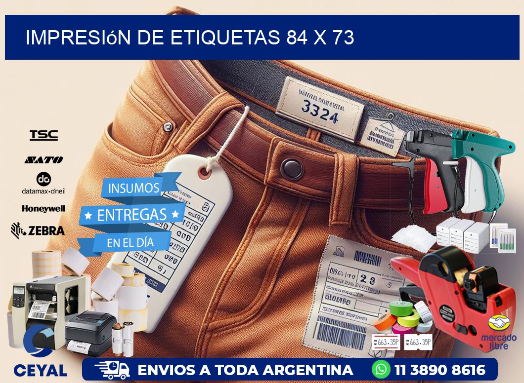 impresión de etiquetas 84 x 73