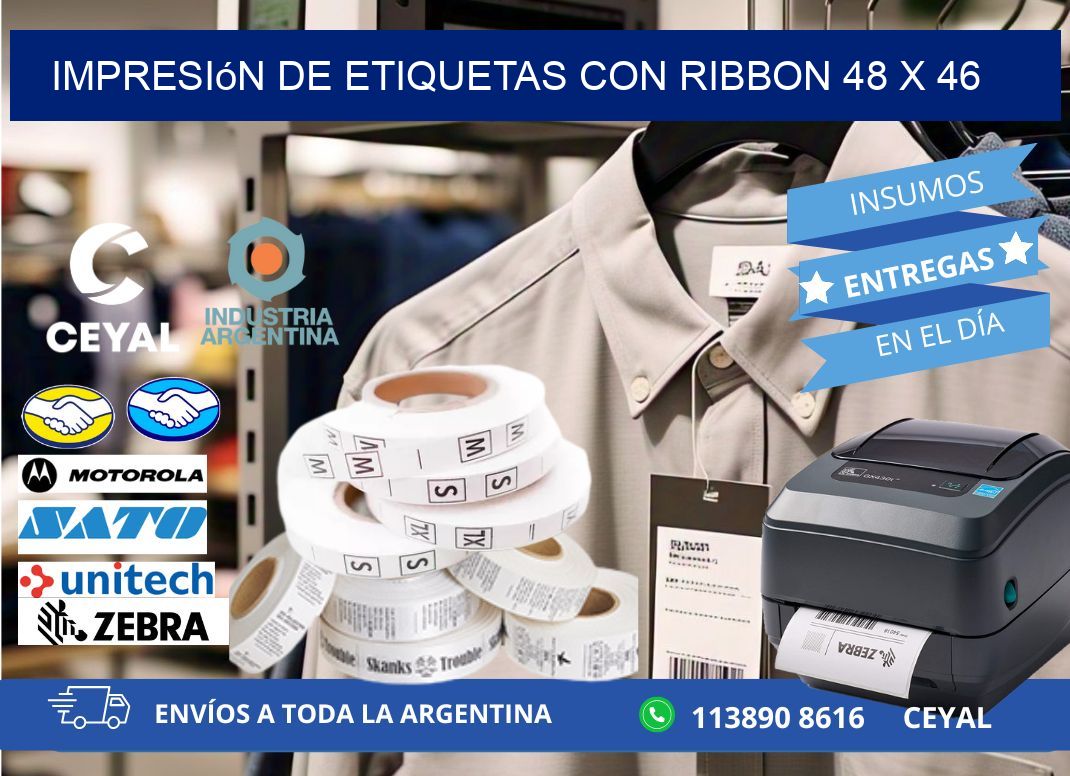 impresión de etiquetas con ribbon 48 x 46