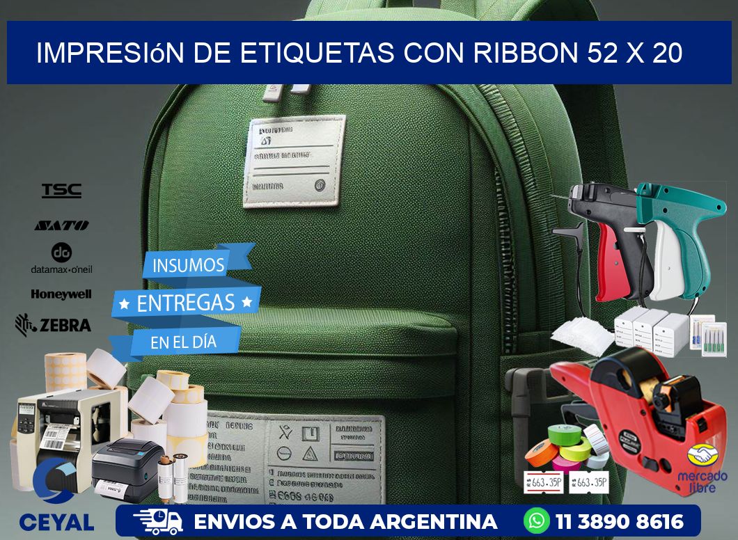 impresión de etiquetas con ribbon 52 x 20