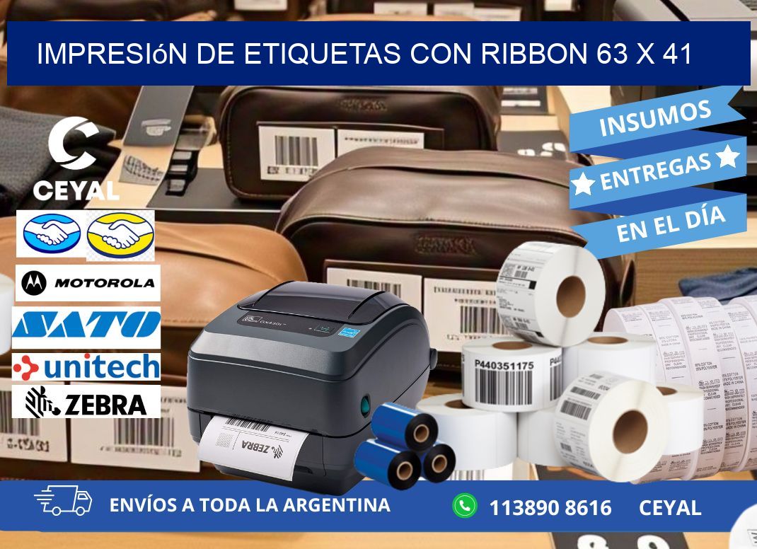 impresión de etiquetas con ribbon 63 x 41